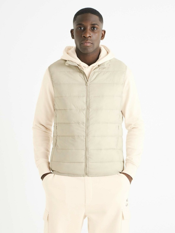 Celio Bézs színű férfi steppelt mellény Celio Bulock