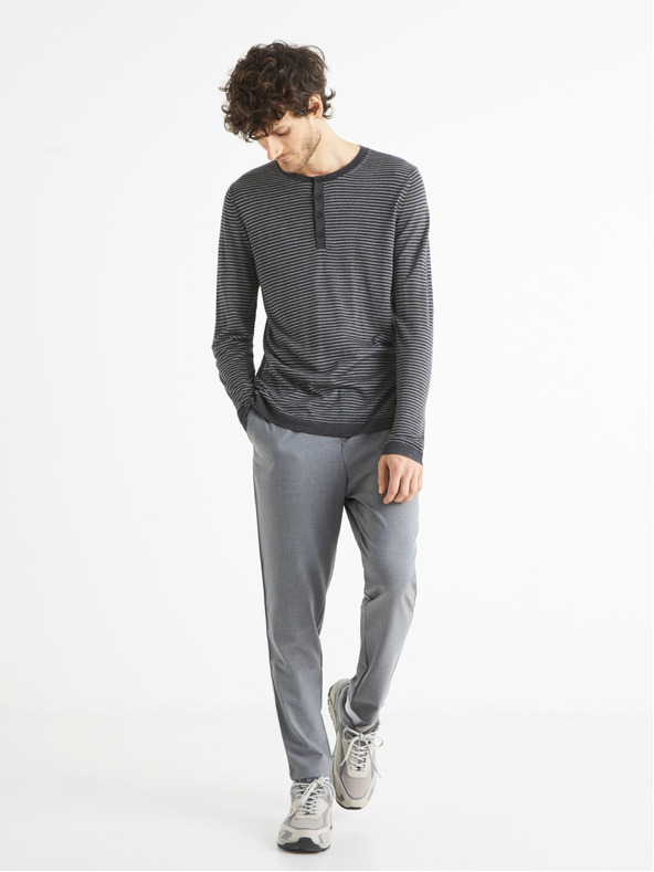 Celio Sötétszürke férfi Celio Bestripe csíkos pulóver