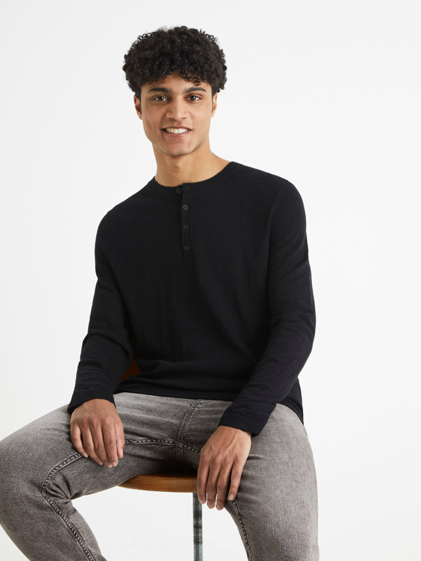 Celio Fekete férfi brindle póló Celio Behenley