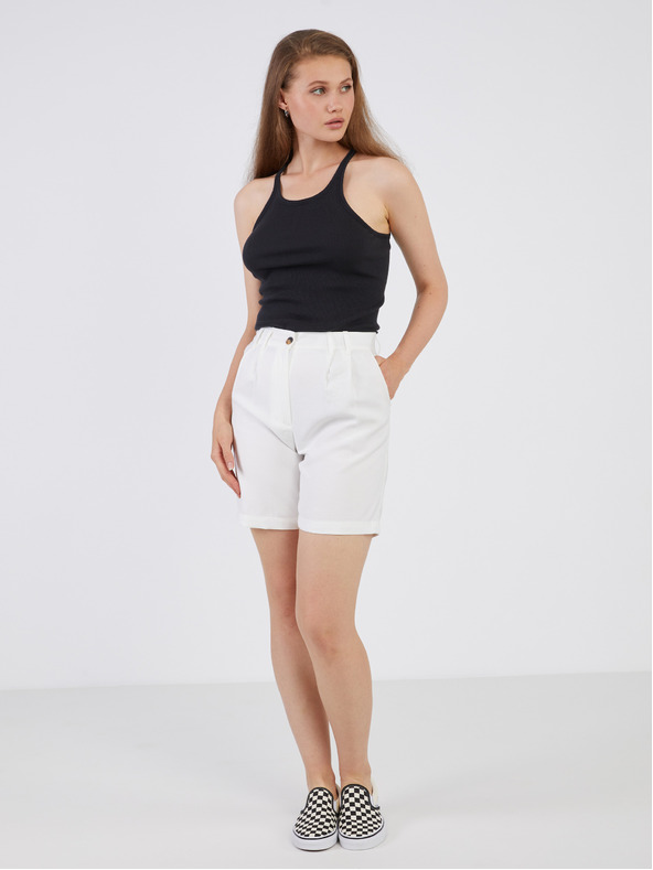 Jacqueline de Yong Fehér JDY Tomika széles szárú rövidnadrág