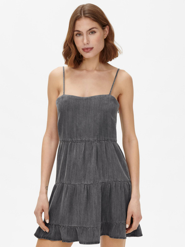 ONLY Sötétszürke pántos rövid ruha ONLY Ragna