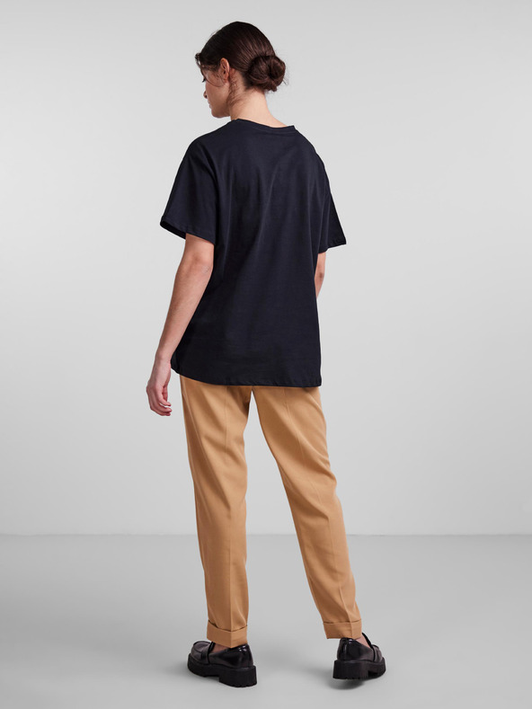 Pieces Fekete túlméretezett póló Pieces Rina