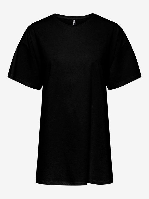 Pieces Fekete túlméretezett póló Pieces Rina