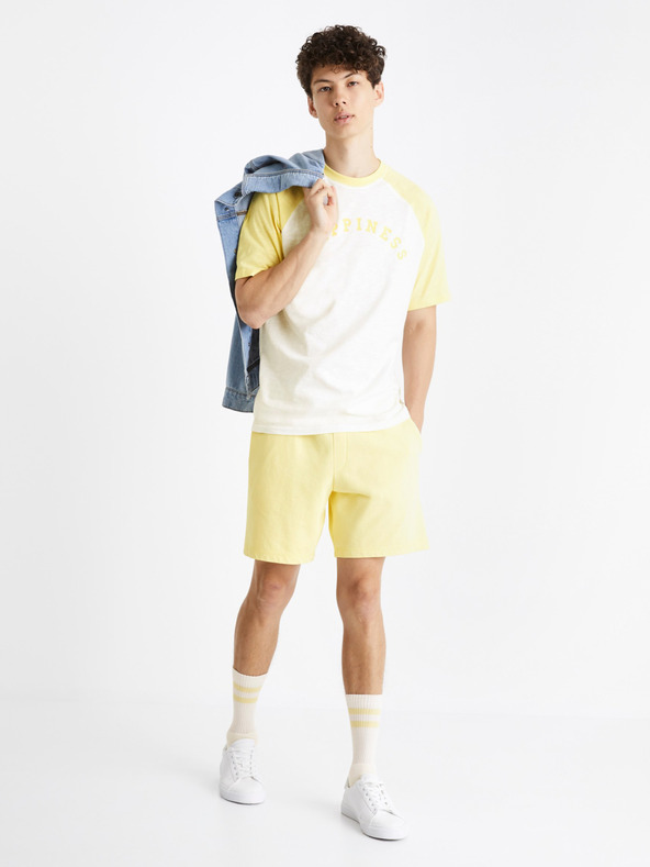 Celio Sárga-fehér férfi Celio Ceraglan Happiness póló