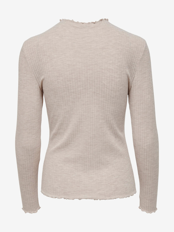 ONLY Bézs színű női ONLY Emma bordázott póló