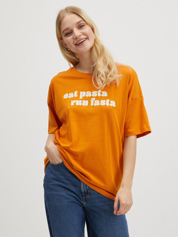 Noisy May Narancssárga női oversized póló Noisy May Ida