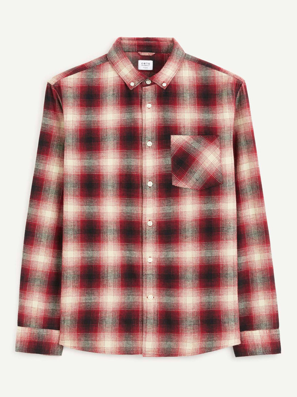 Celio Piros férfi Celio Camulto kockás ing