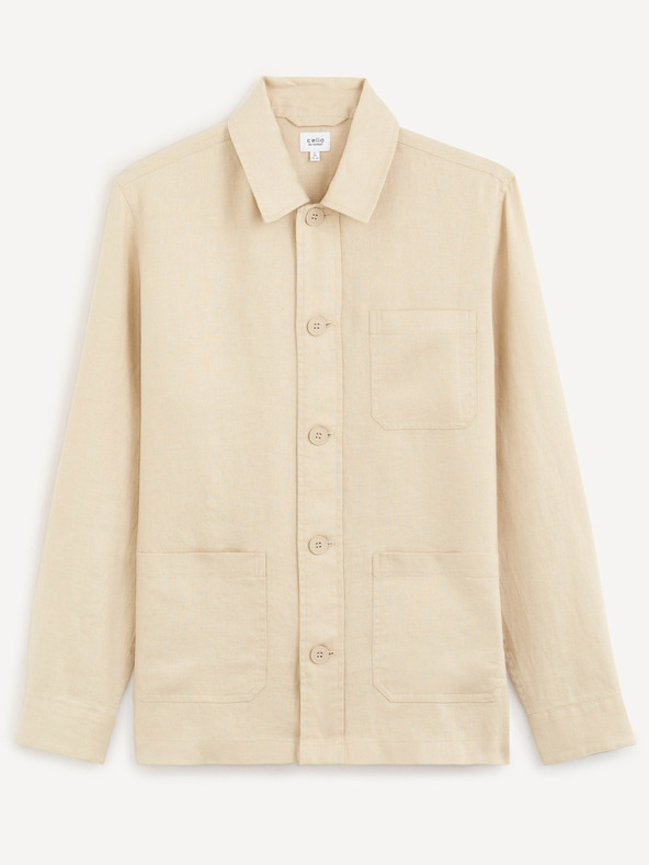 Celio Bézs színű vászon felsőing Celio Baston