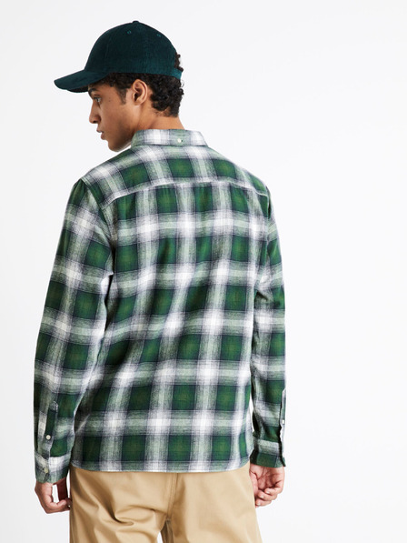 Celio Szürke és zöld férfi kockás flanel ing Celio Camulto