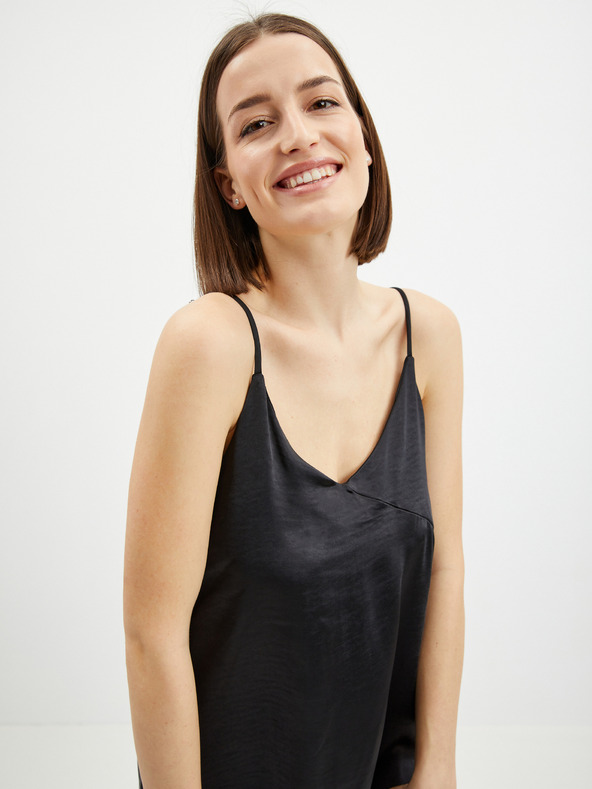 ONLY Fekete női szatén pántos midi ruha ONLY Cosmo