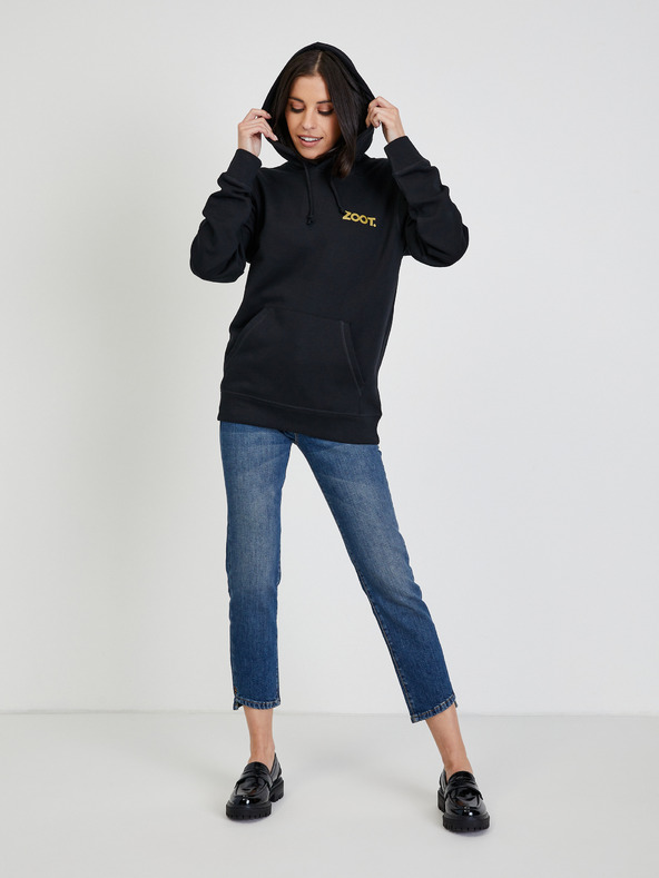 ZOOT.collab Fekete uniszex kapucnis pulóver ZOOT