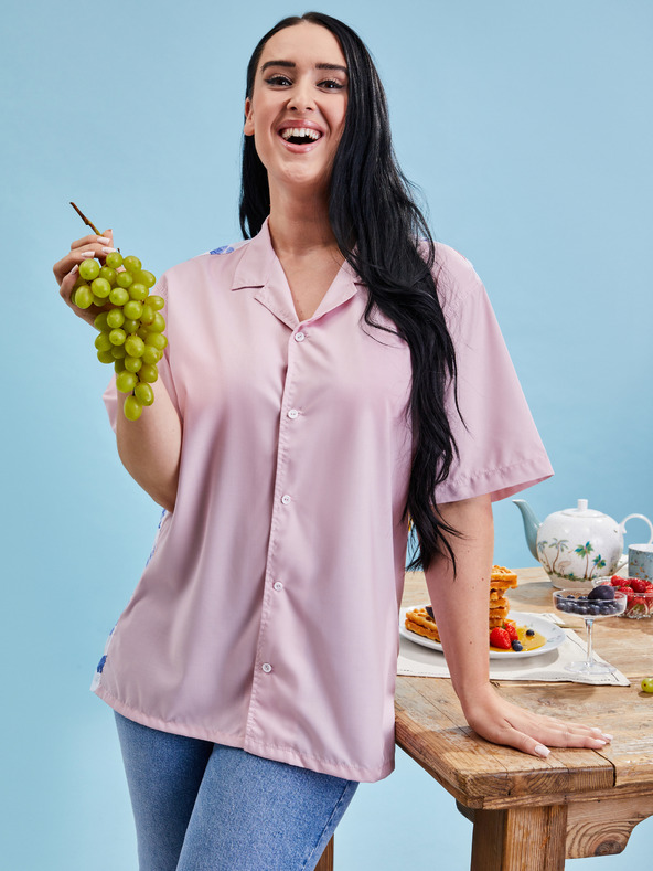 ZOOT.collab Rózsaszín női ing virágos hátlappal a BESKY by ZOOT kollekcióból