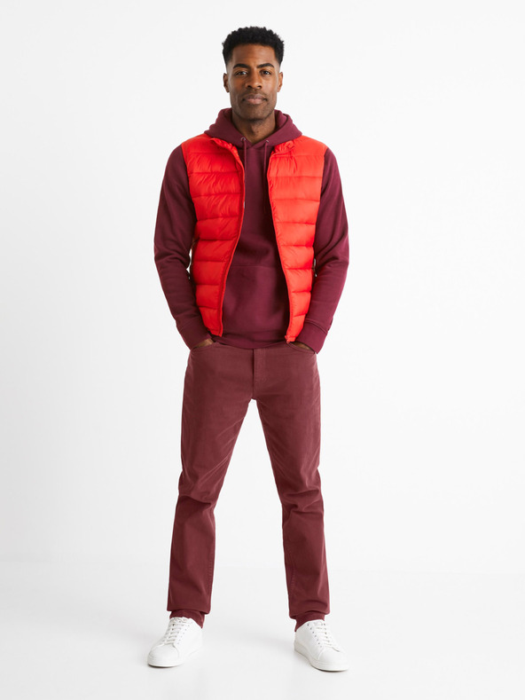 Celio Piros férfi steppelt mellény Celio Bulock