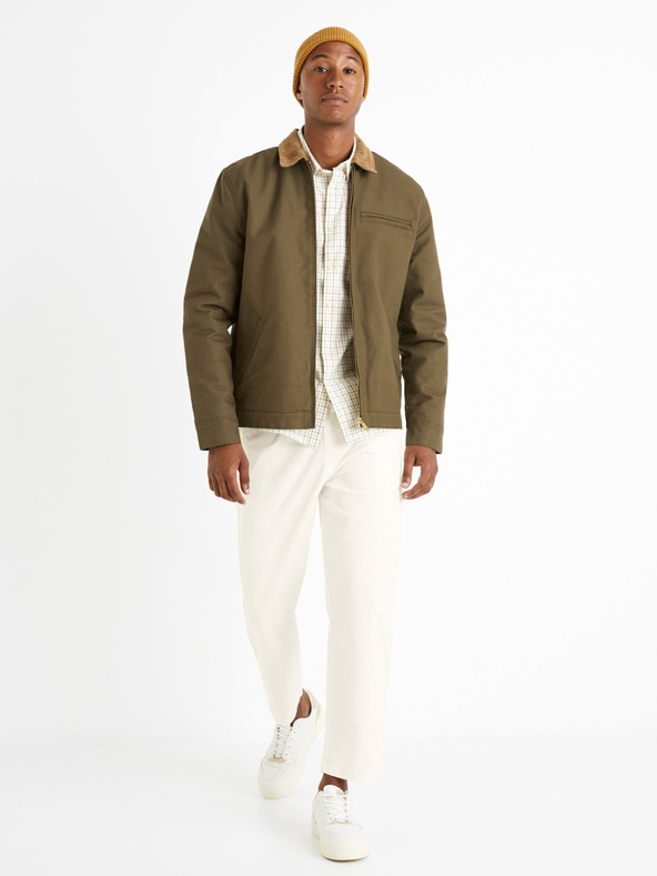 Celio Khaki színű férfi vízálló kabát Celio Cujacket