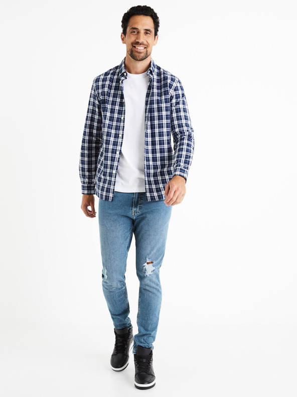 Celio Kék férfi kockás ing Celio Canew