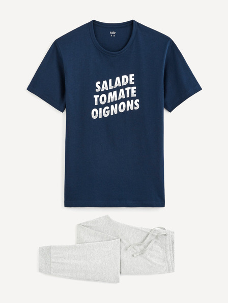 Celio Szürke és kék férfi pizsama Celio Kebab ajándékcsomagban