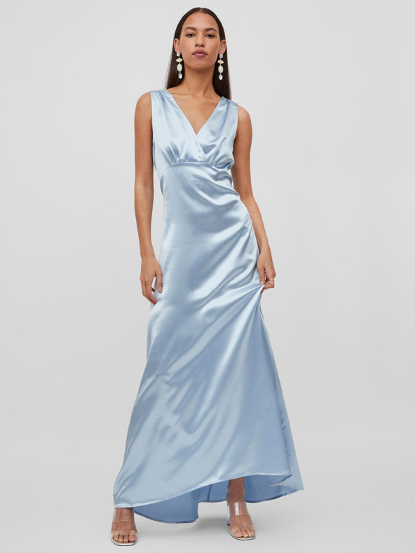 Vila Világoskék női szatén maxiruha VILA Sittas
