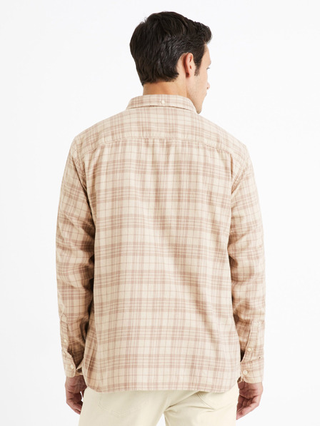 Celio Celio Canewto bézs kockás flanel ing