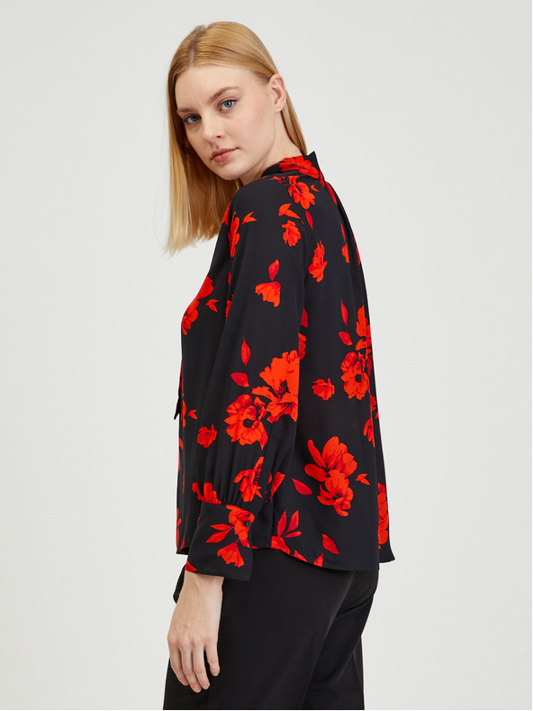 Orsay ORSAY piros-fekete virágmintás női blúz