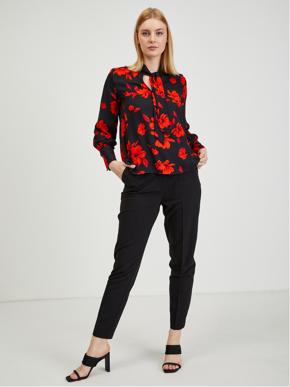 Orsay ORSAY piros-fekete virágmintás női blúz