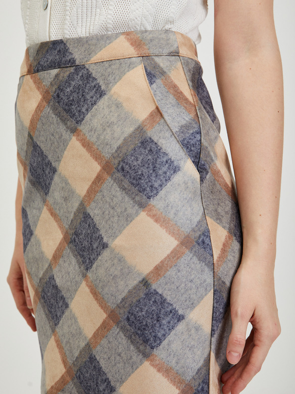 Orsay ORSAY bézs színű-szürke kockás női szoknya