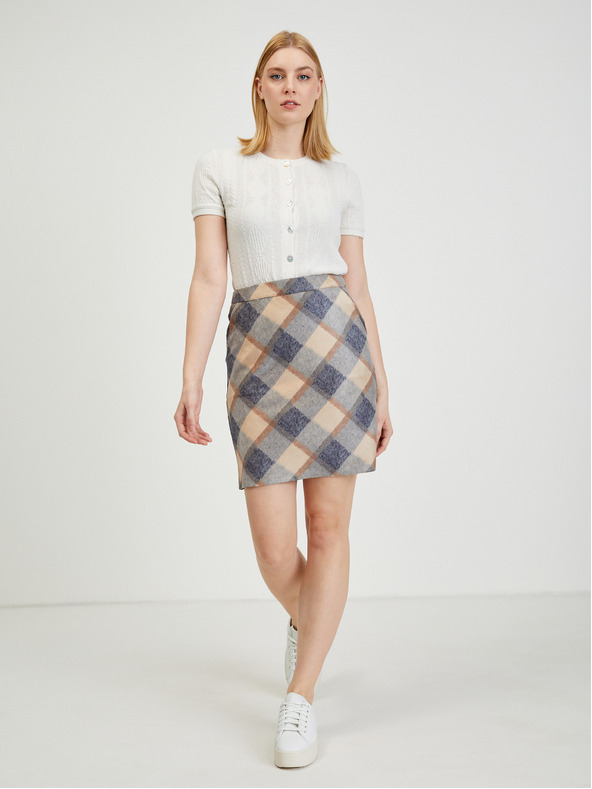 Orsay ORSAY bézs színű-szürke kockás női szoknya