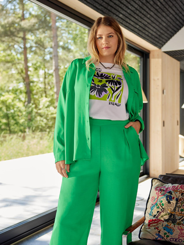 ONLY CARMAKOMA Zöld női ONLY CARMAKOMA Joleen póló ONLY CARMAKOMA Joleen