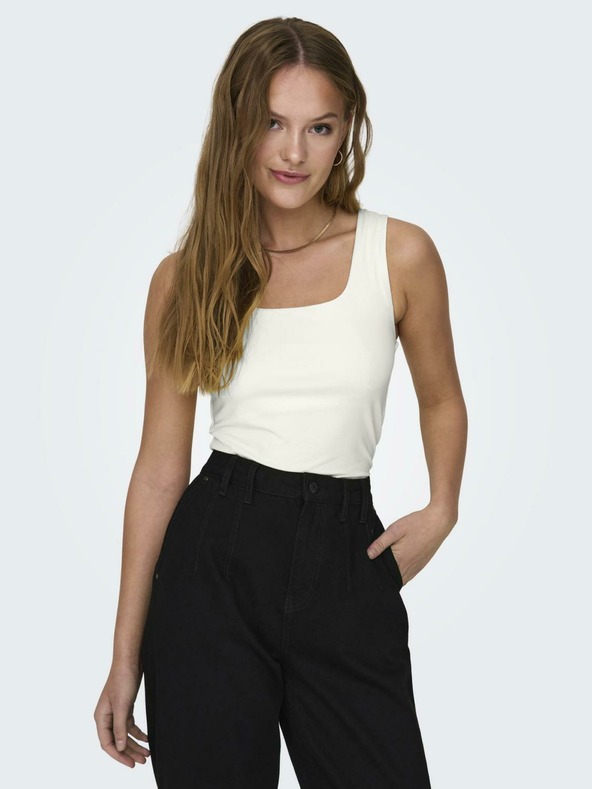 ONLY Krémszínű női megfordítható páncélos felső ONLY Ea