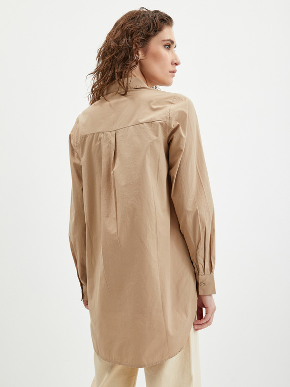 Pieces Bézs színű női oversize ing Pieces Jiva