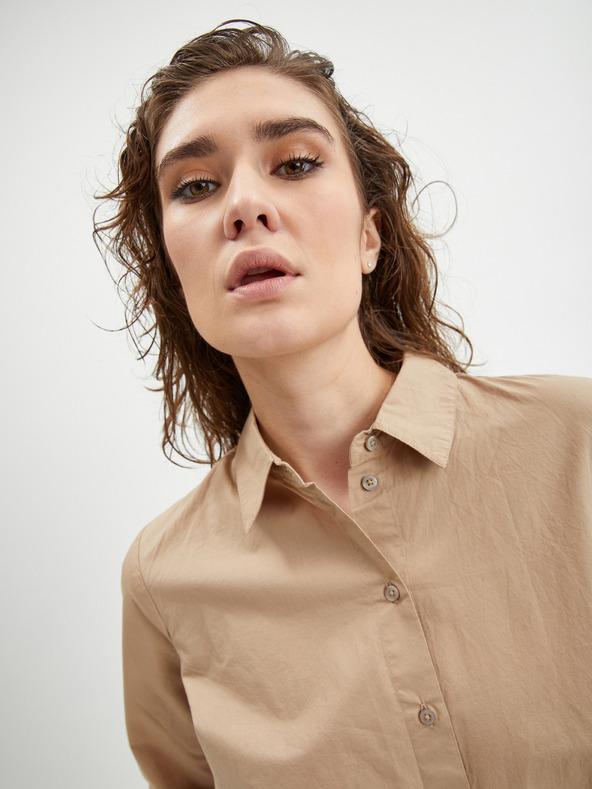 Pieces Bézs színű női oversize ing Pieces Jiva