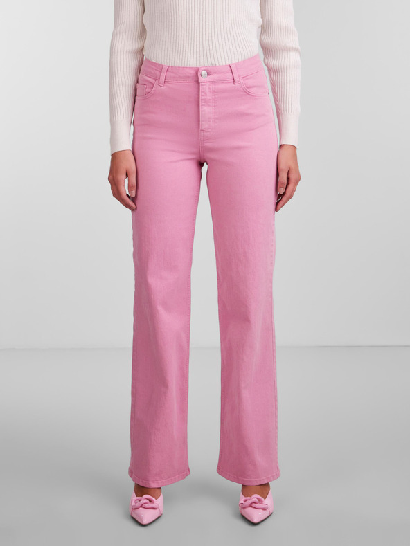 Pieces Rózsaszín női széles szárú farmer Pieces Peggy