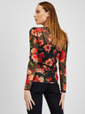 Orsay ORSAY piros-fekete virágmintás női póló