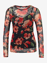 Orsay ORSAY piros-fekete virágmintás női póló