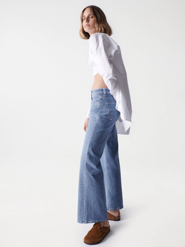 Salsa Jeans Kék női széles szárú farmernadrág Salsa Jeans