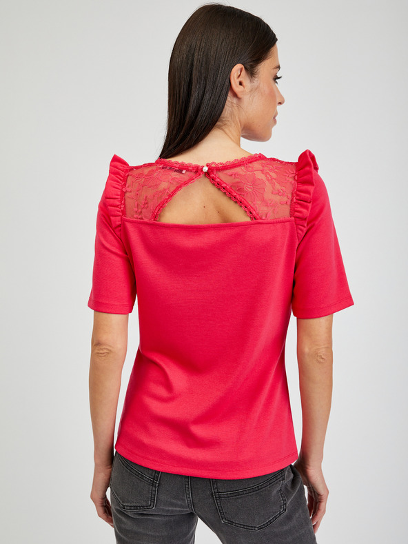 Orsay ORSAY sötétrózsaszín női póló hátul kivágással