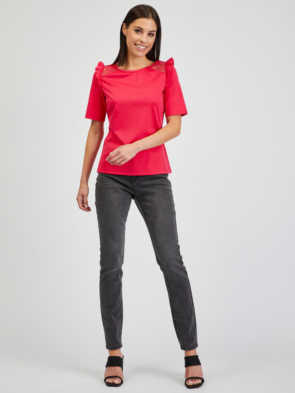 Orsay ORSAY sötétrózsaszín női póló hátul kivágással