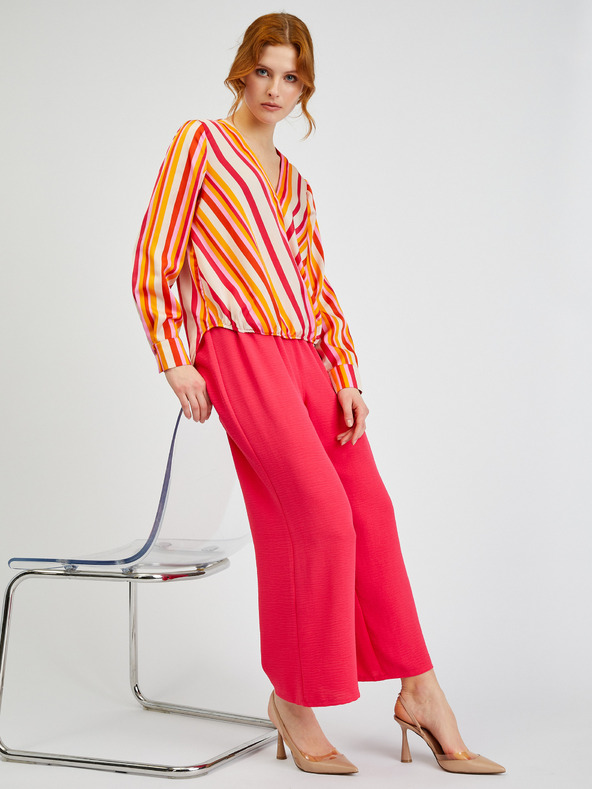Orsay ORSAY rózsaszín-narancssárga csíkos női szaténblúz