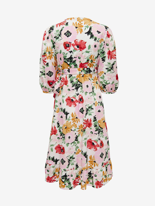 ONLY Krémszínű női mintás wrap midi ONLY Olivia