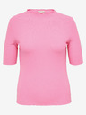 ONLY CARMAKOMA Rózsaszín női bordázott póló ONLY CARMAKOMA Ally