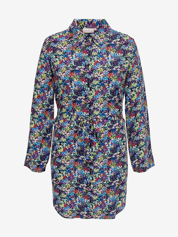 ONLY CARMAKOMA Lila és kék női virágos pólóruha ONLY CARMAKOMA Ayana Ayana