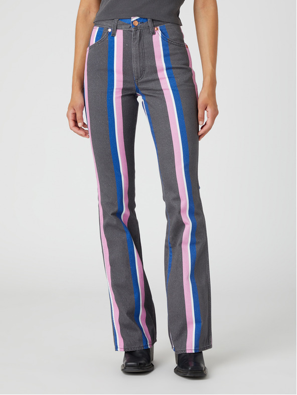 Wrangler Wrangler Heritage női rózsaszín és szürke csíkos, szélesített szabású farmer