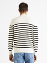 Celio Fekete-fehér férfi csíkos pulóver Celio Denerio