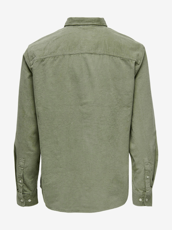 ONLY & SONS Zöld férfi kordbársony felsőpóló ONLY & SONS Alp