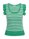 Orsay ORSAY fehér-zöld csíkos női póló