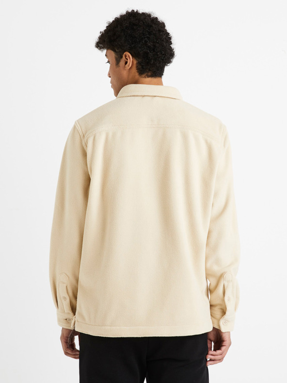 Celio Bézs színű férfi felső póló Celio Dafleece