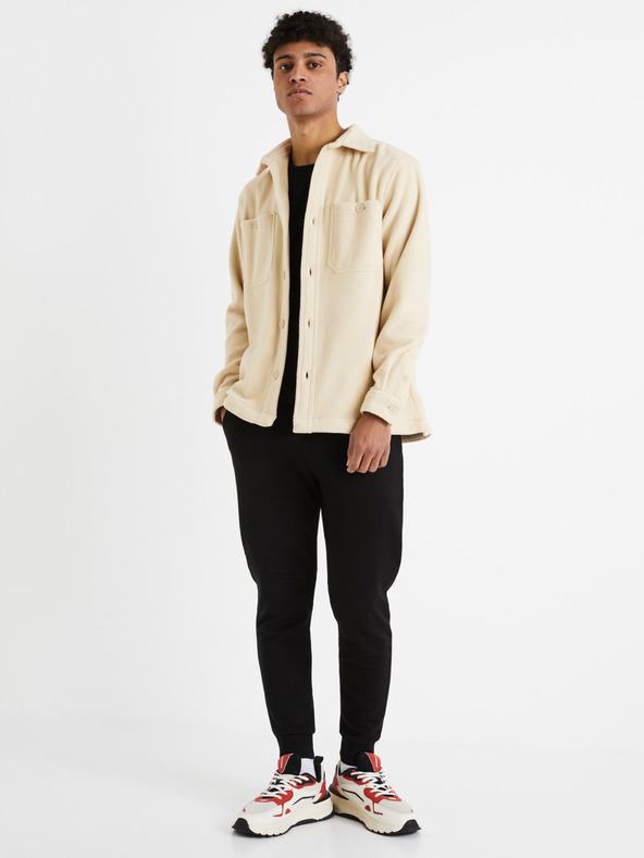 Celio Bézs színű férfi felső póló Celio Dafleece