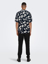 ONLY & SONS Sötétkék férfi ONLY & SONS Dash rövid ujjú, mintás rövid ujjú ing