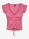 Pieces Rózsaszín női crop top T-shirt Pieces Tegan