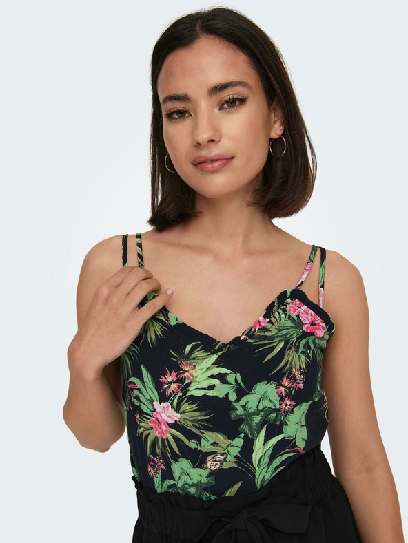 ONLY Zöld-fekete női mintás póló CSAK Nova