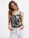 Orsay ORSAY fehér-fekete női virágmintás body